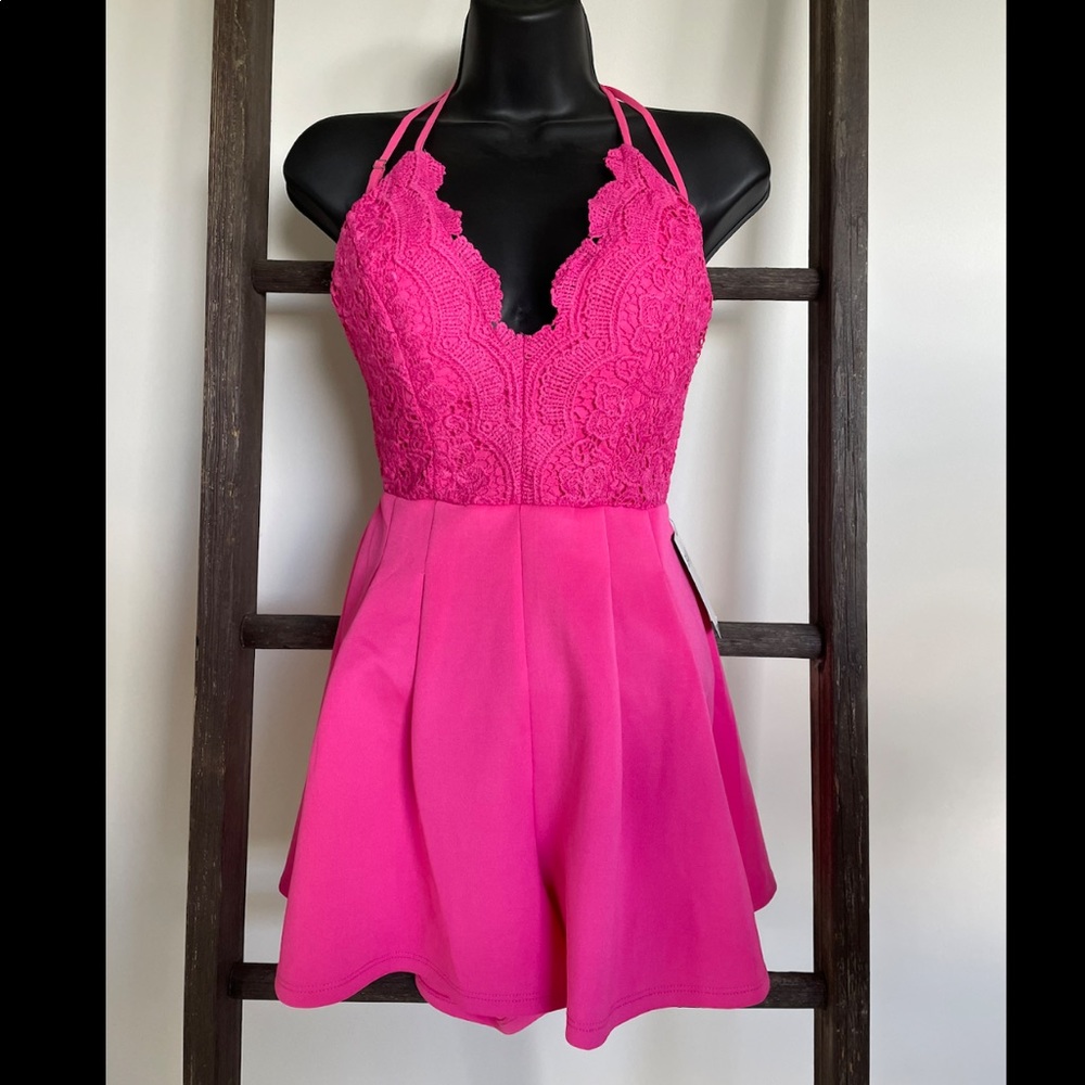 High Waisted Crocheted Romper